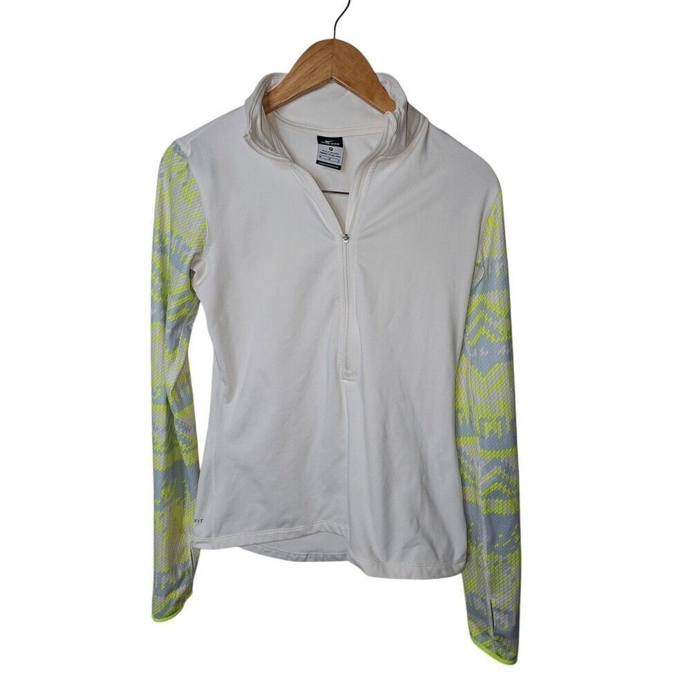 Nike Pro Dri-Fit Neon Hyperwarm Nordic Half Zip Pullover Womens‎ Size Medium
